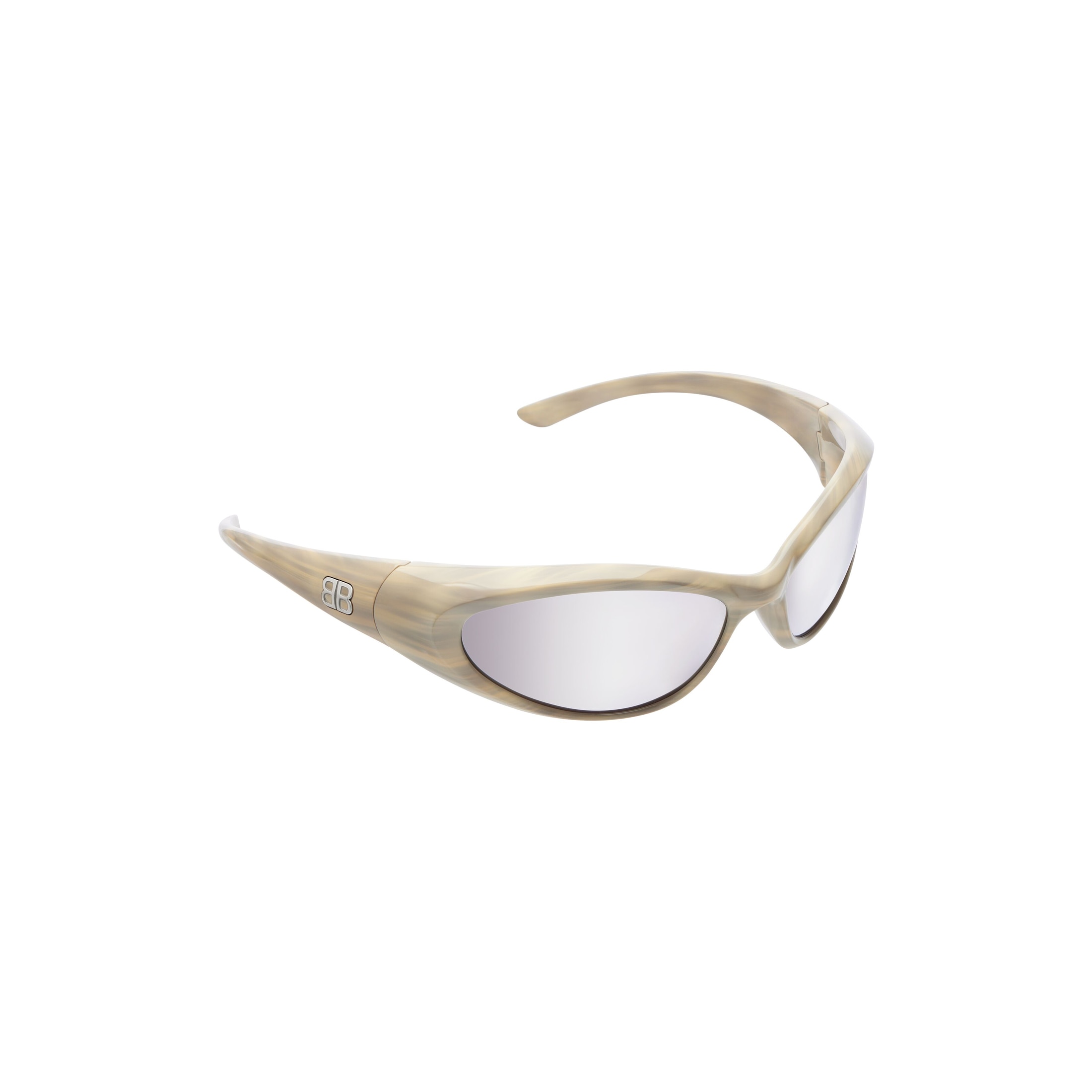 Sporty B Round Af Sunglasses in White - Image 5